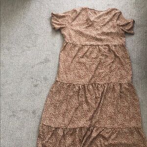 SHEIN Brown Leopard Print Maxi Dress